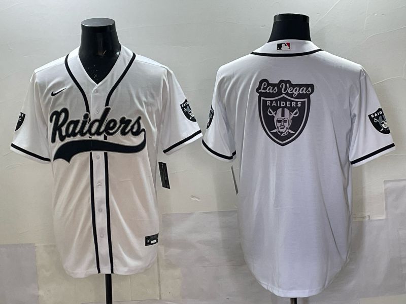 Men 2025 Nike Oakland Raiders Blank White Joint Name  Limited NFL Jersey style 056->oakland raiders->NFL Jersey